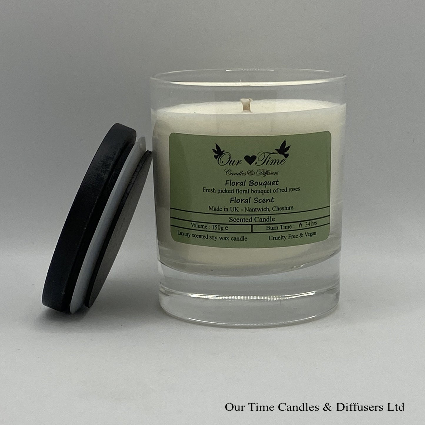Medium Scented Candle with black lid