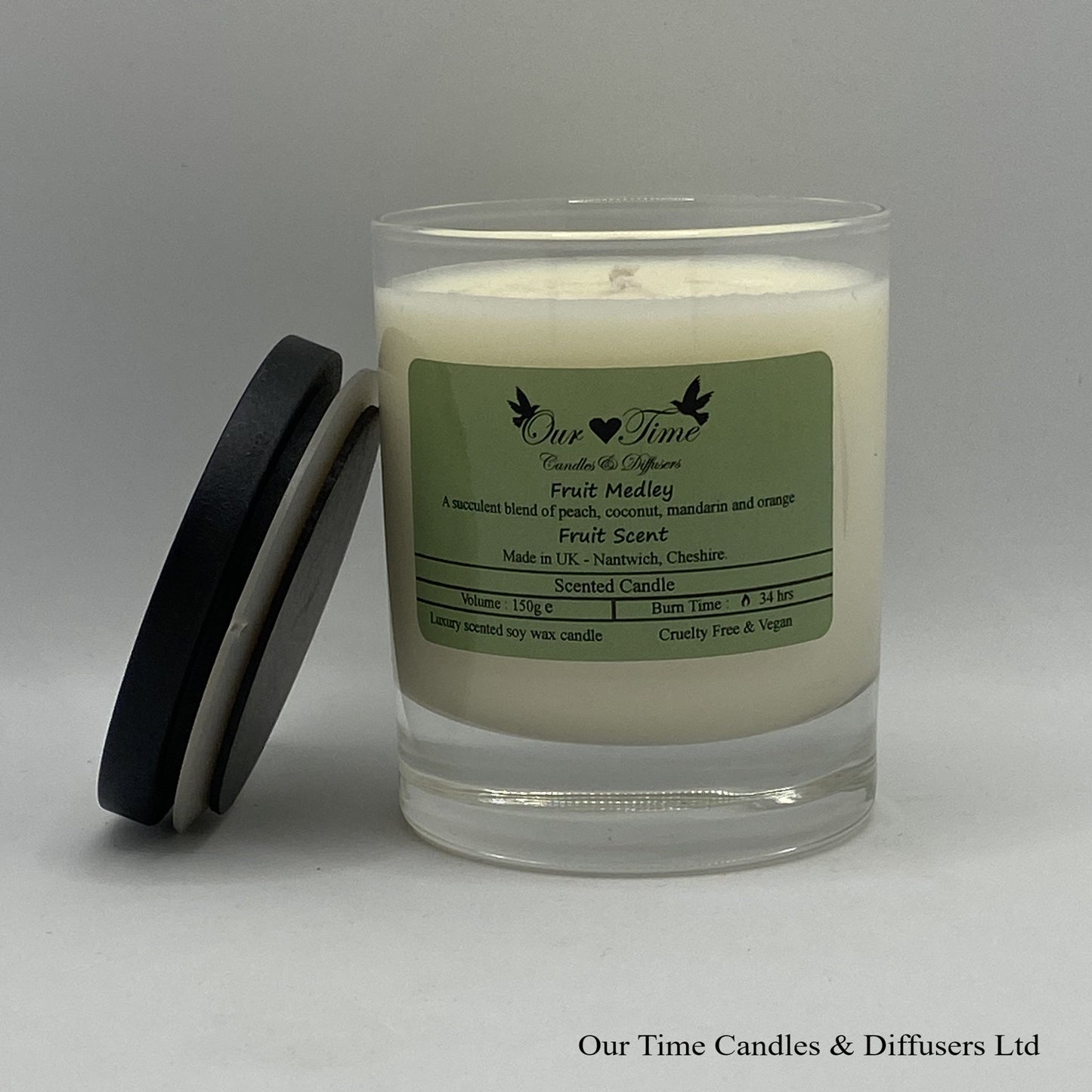 Medium Scented Candle with black lid