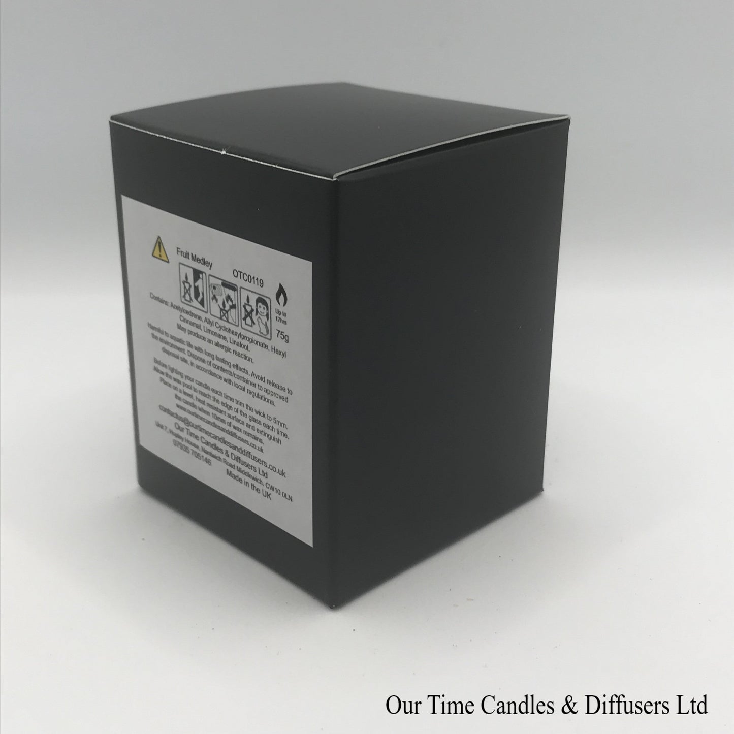 Small Soy Wax Fill Scented Candle in a black box. Vegan and cruelty free