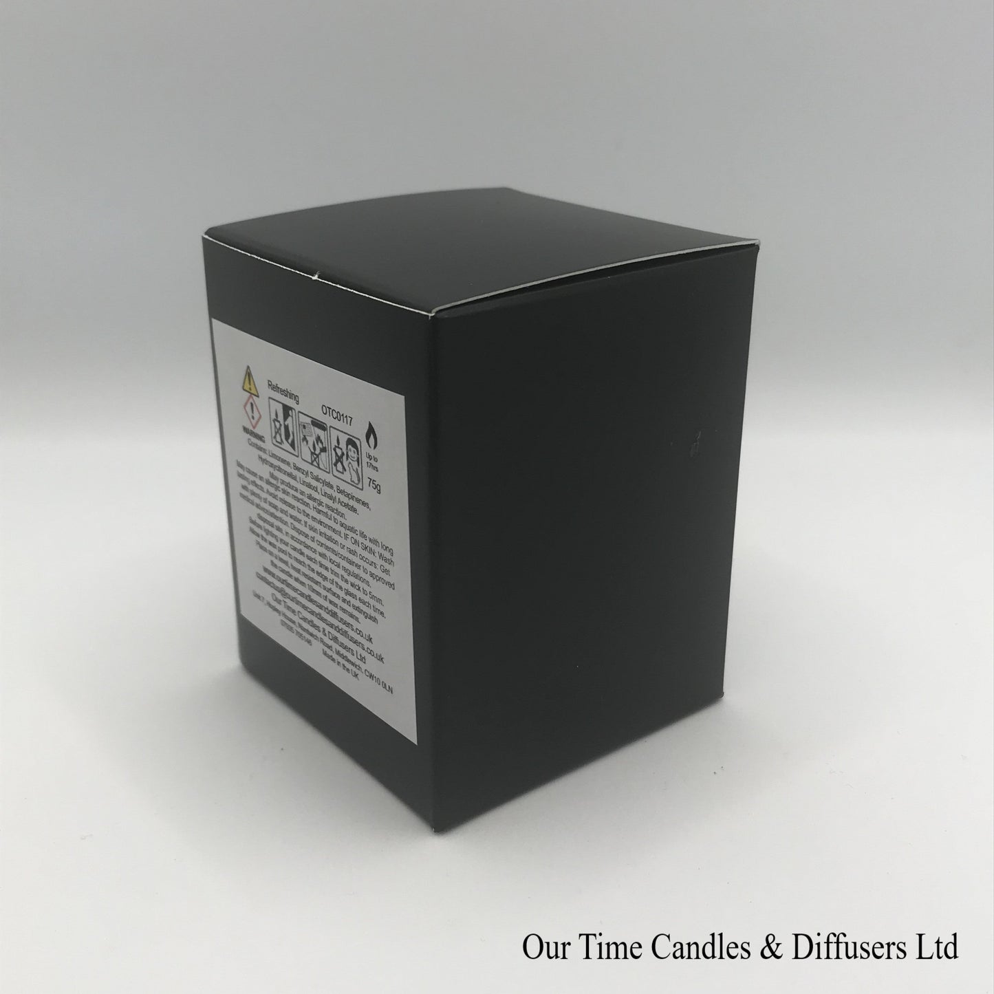 Small Soy Wax Fill Scented Candle in a black box. Vegan and cruelty free