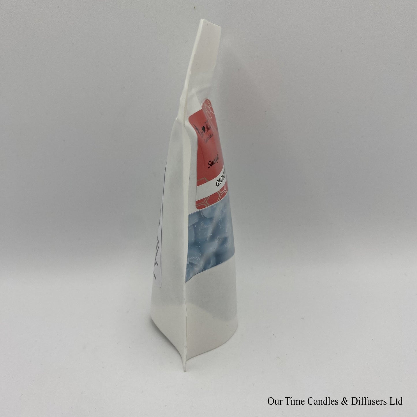 Sauvage Inspired scented soy wax melt drops in a white bag