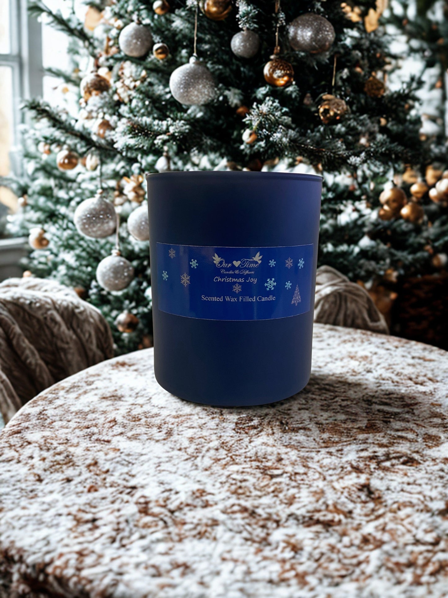 Medium Wax Filled Candle Christmas Joy