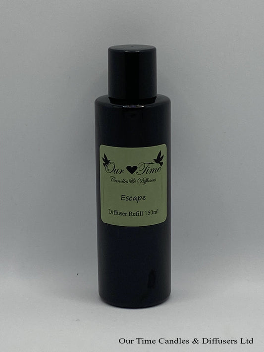 Reed Diffuser Refill 150ml in a black bottle with black screw cap