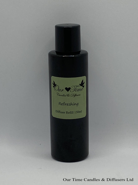 Reed Diffuser Refill 150ml in a black bottle with black screw cap