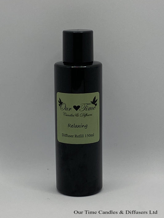 Reed Diffuser Refill 150ml in a black bottle with black screw cap
