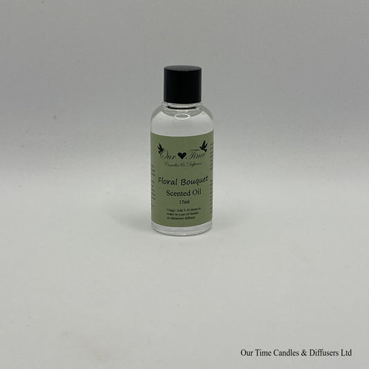 Scented Oil 15ml in clear bottle with black screw cap