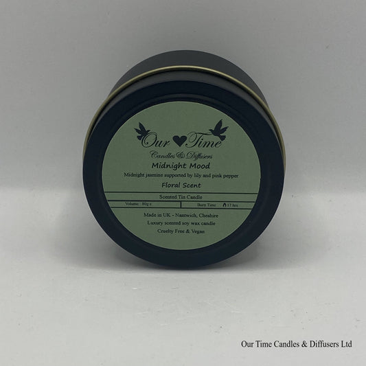 Midnight Mood Wax Filled Tin Scented Candle
