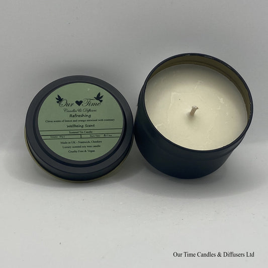 Refreshing Wax Filled Tin Scented Candle