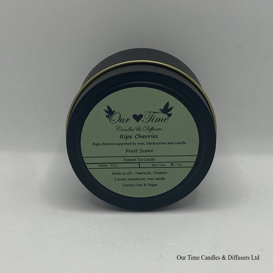 Ripe Cherries Wax Filled Tin Scented Candle