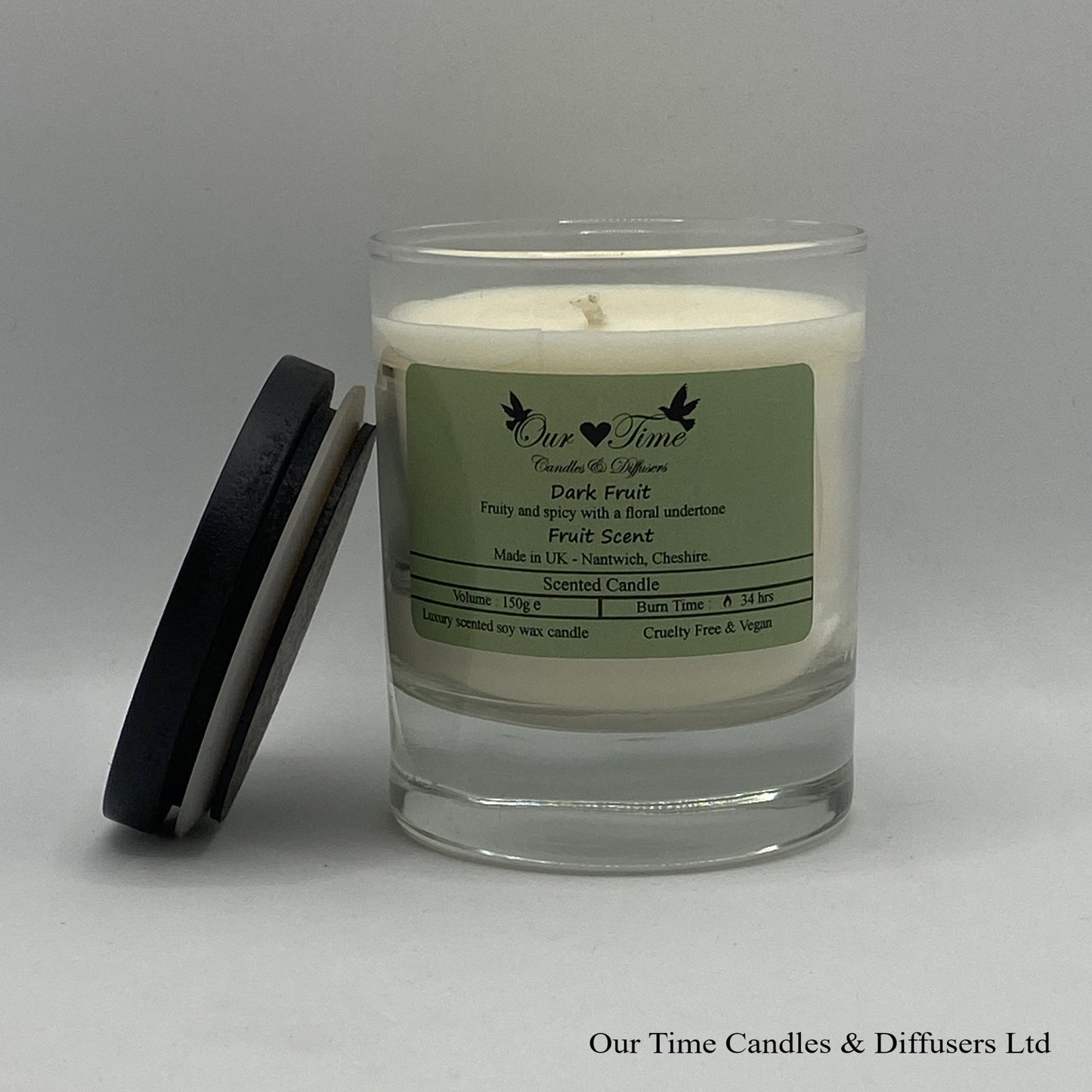 Medium Scented Candle with black lid