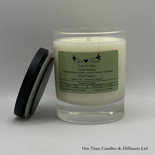 Medium Scented Candle with black lid