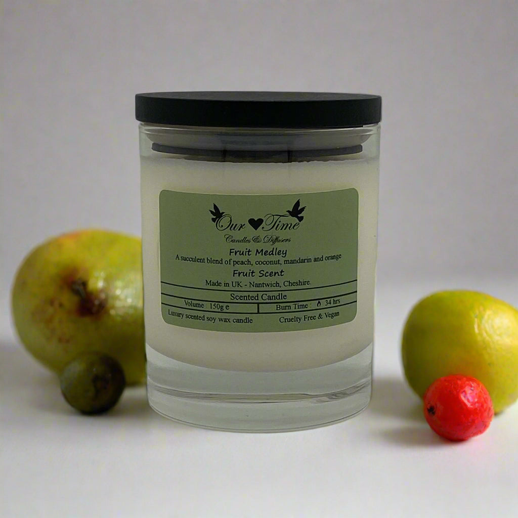 Medium Scented Candle with black lid