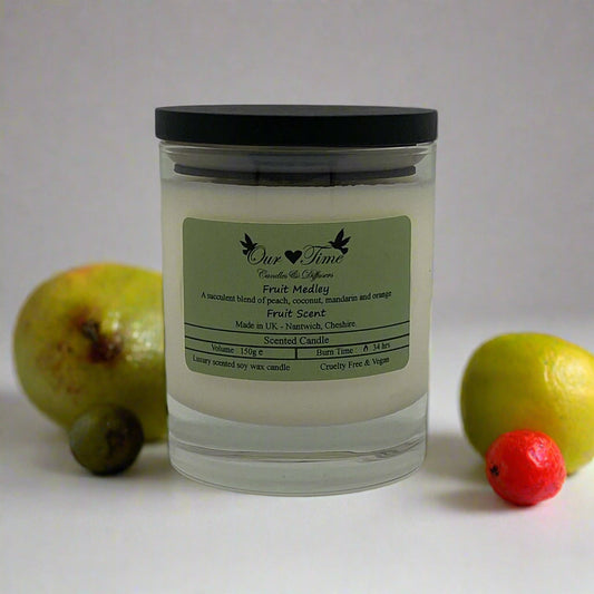 Medium Scented Candle with black lid