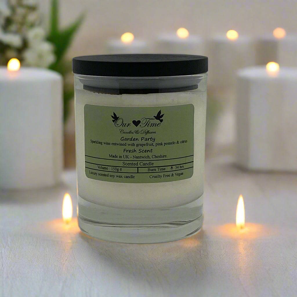 Medium Scented Candle with black lid