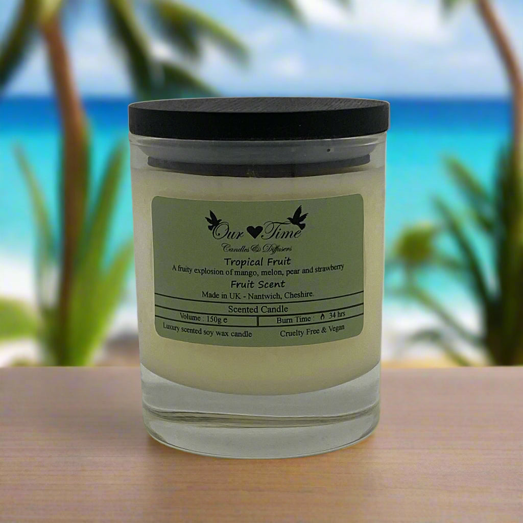 Medium Scented Candle with black lid