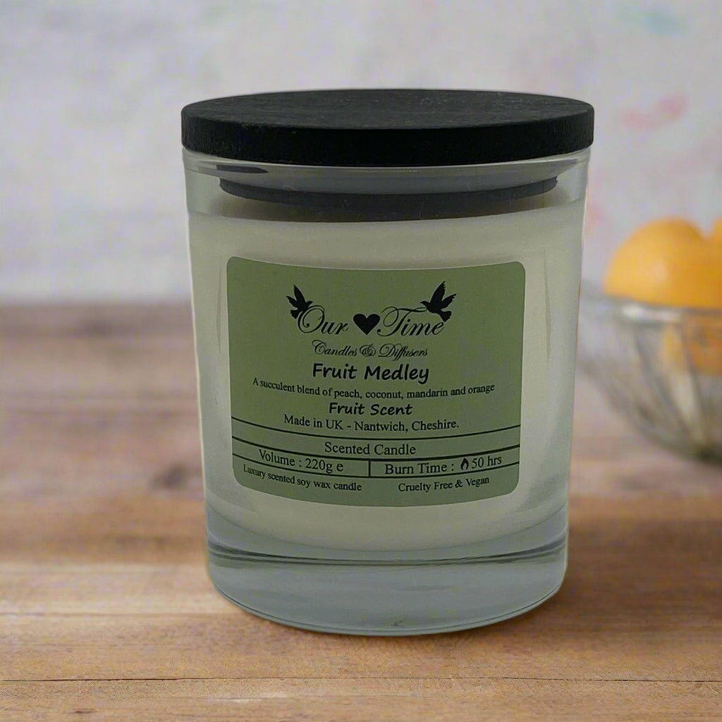 Large Scented Candle with black lid