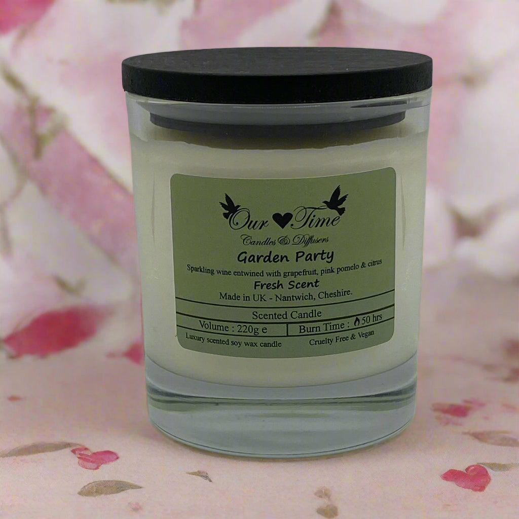 Large Scented Candle with black lid