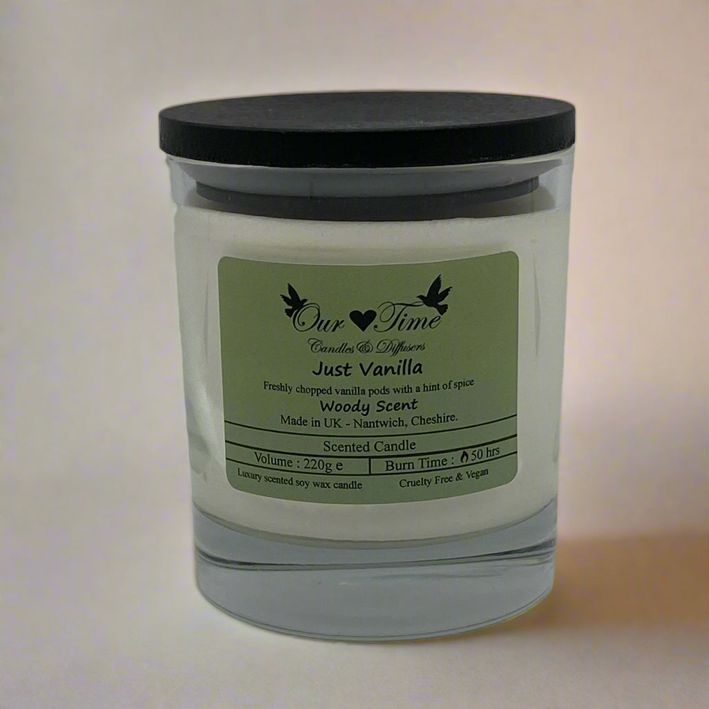 Large Scented Candle with black lid