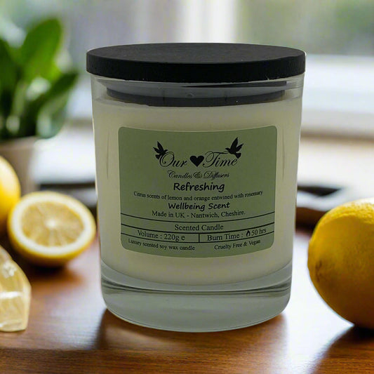 Large Candle with black lid