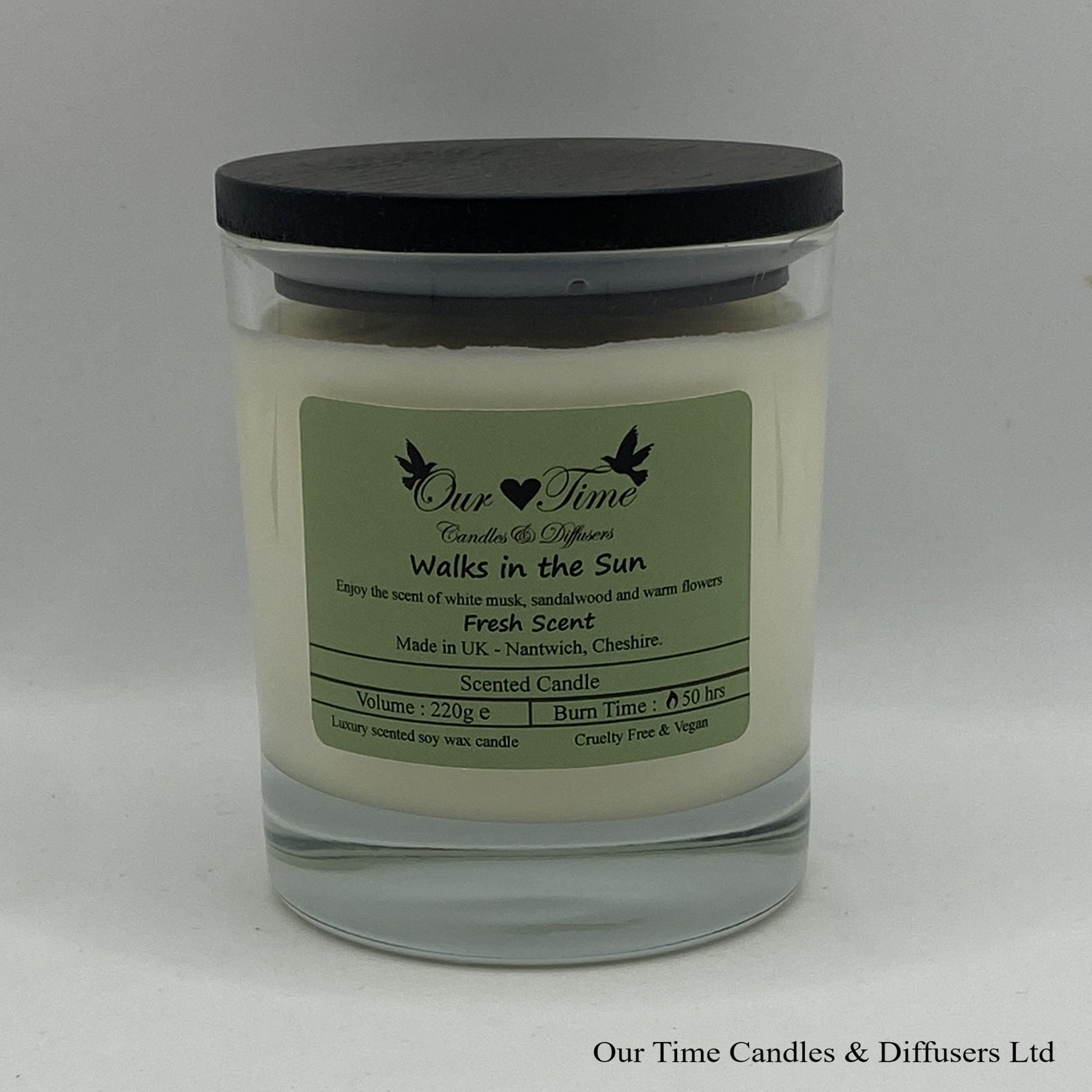 Large Scented Candle with black lid