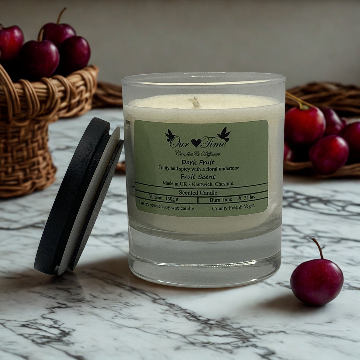 Dark Fruit Medium Wax Filled Candle