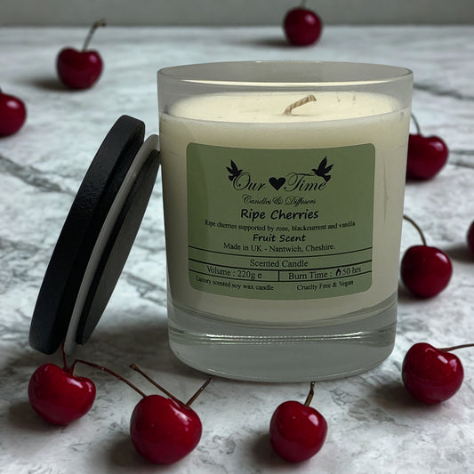 Ripe Cherries Large Wax Filled Candle