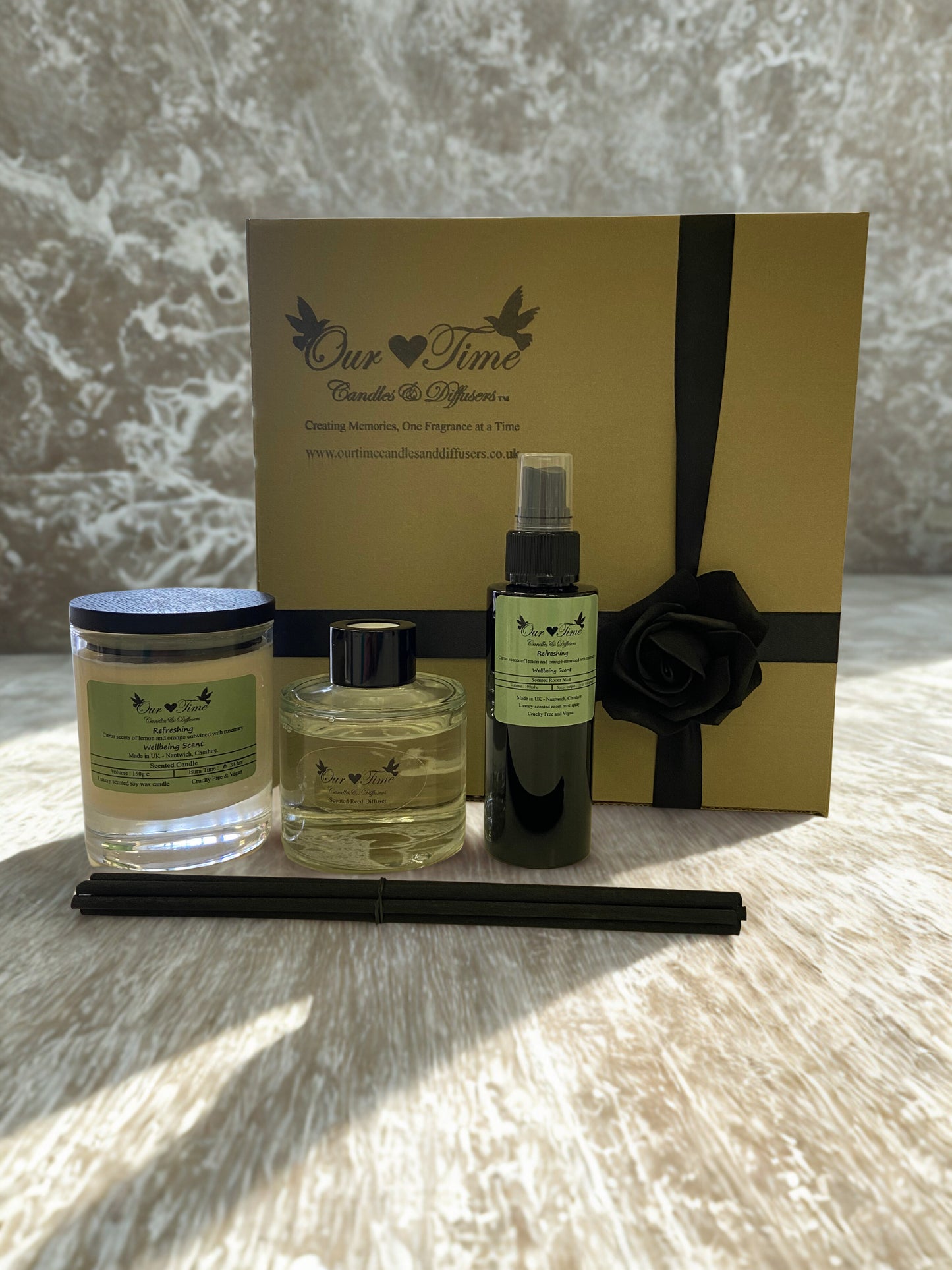 Gift Set - Candle, Diffuser, Room Mist