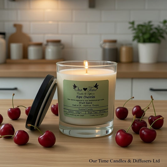 Ripe Cherries Large Wax Filled Candle