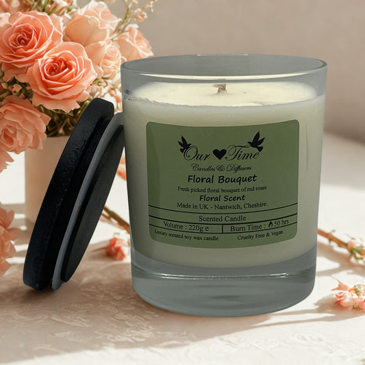 Floral Bouquet Large Wax Filled Candle