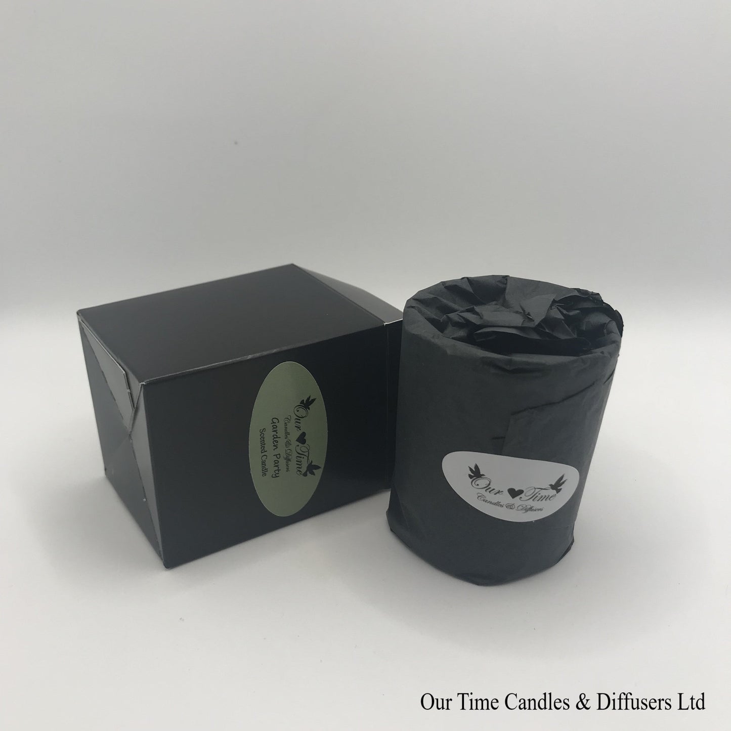 Small Soy Wax Fill Scented Candle in a black box. Vegan and cruelty free