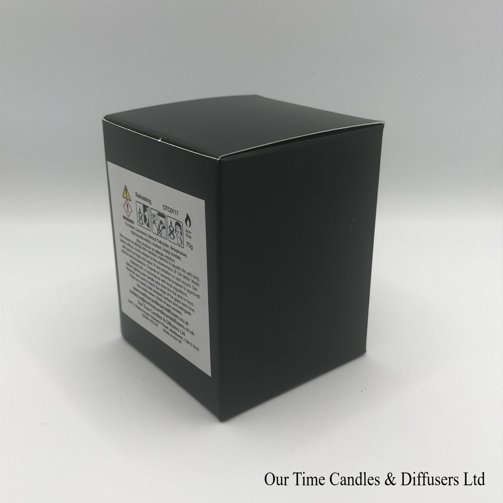 Small Soy Wax Fill Scented Candle in a black box. Vegan and cruelty free