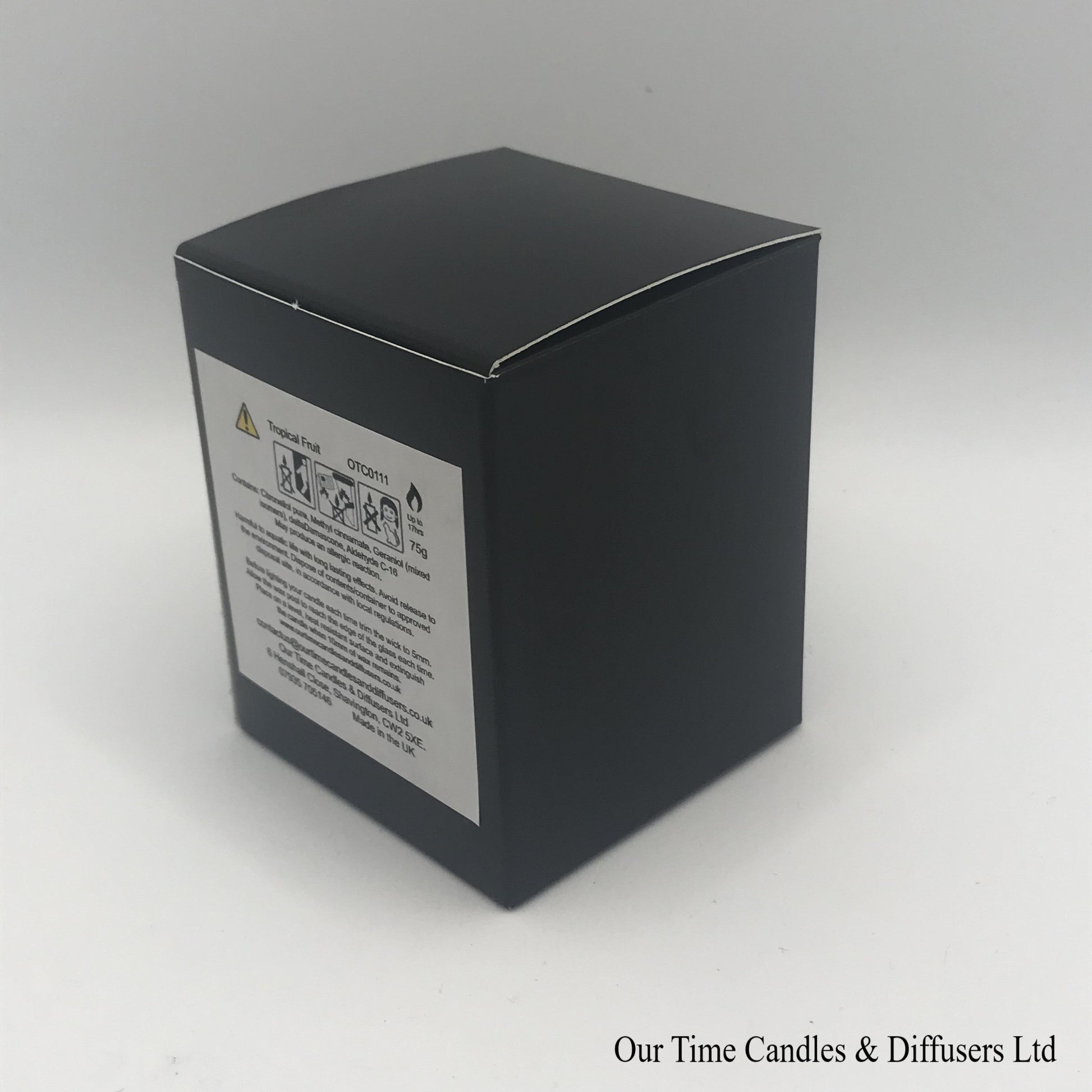 Small Soy Wax Fill Scented Candle in a black box. Vegan and cruelty free