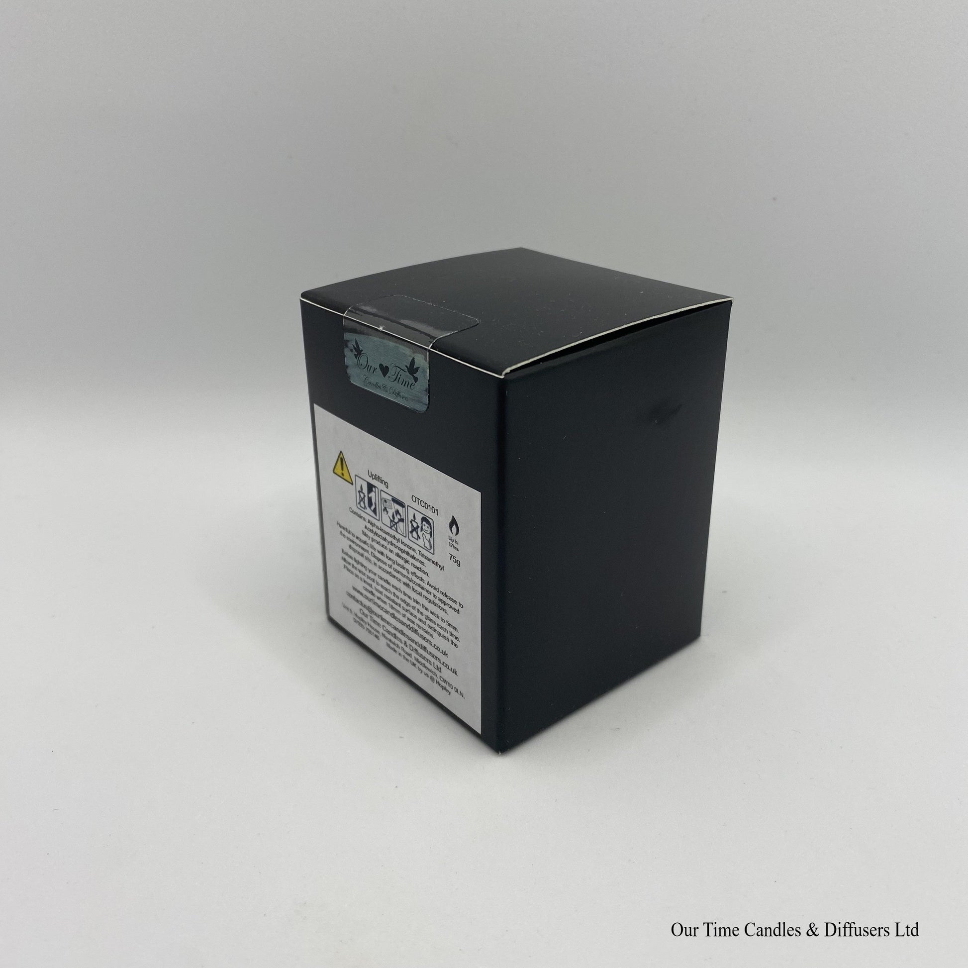 Small Soy Wax Fill Scented Candle in a black box. Vegan and cruelty free