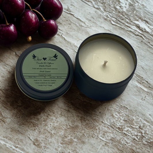 Dark Fruit Wax Filled Tin Scented Candle