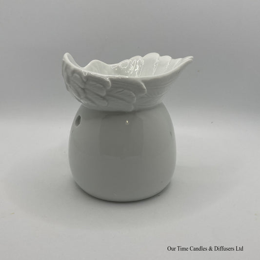 Front view of our Angel Wings Wax Burner with large melt bowl.