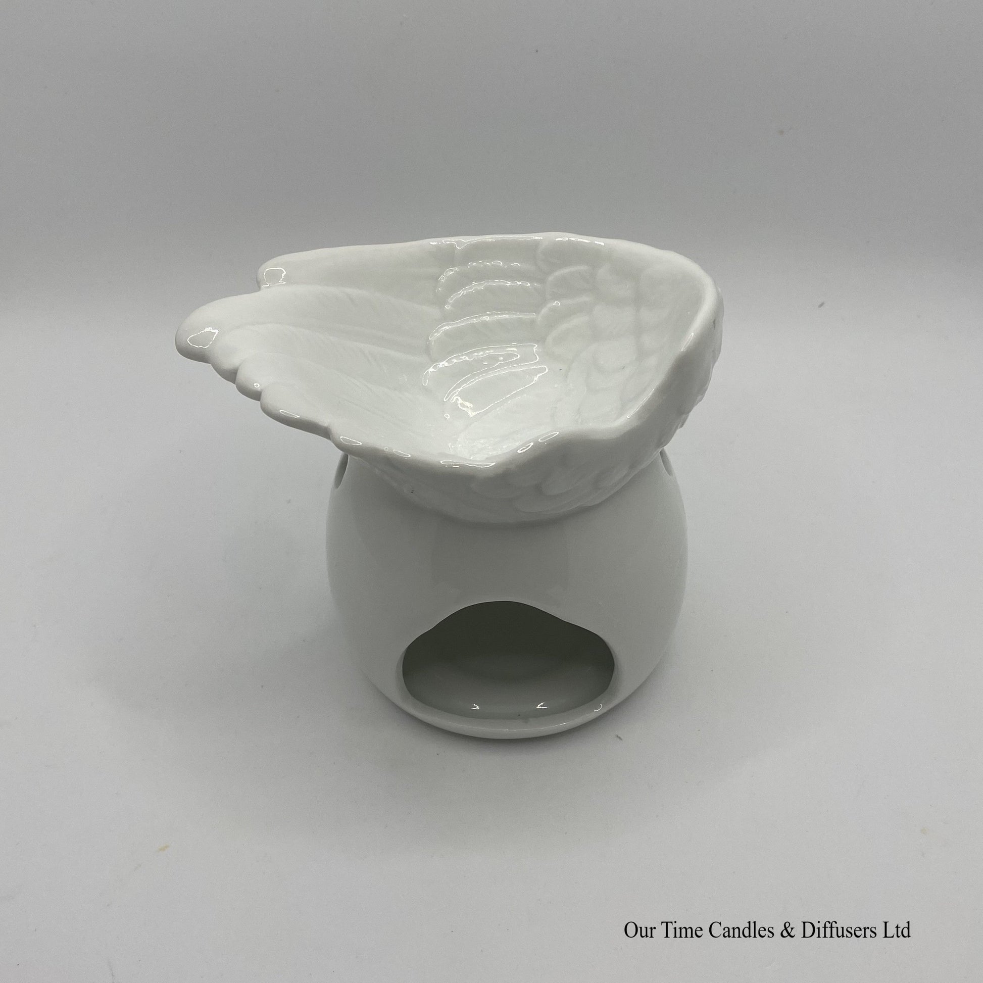 Rear view of our Angel Wings Wax Burner with large melt bowl.