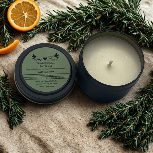 Refreshing Wax Filled Tin Scented Candle