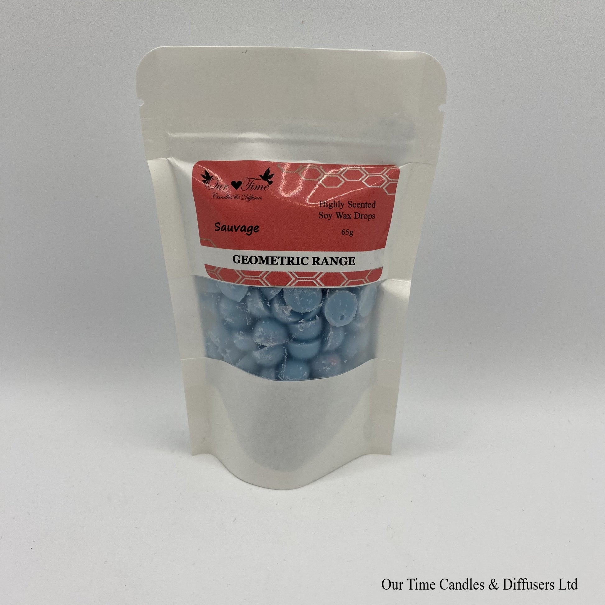 Sauvage Inspired scented soy wax melt drops in a white bag