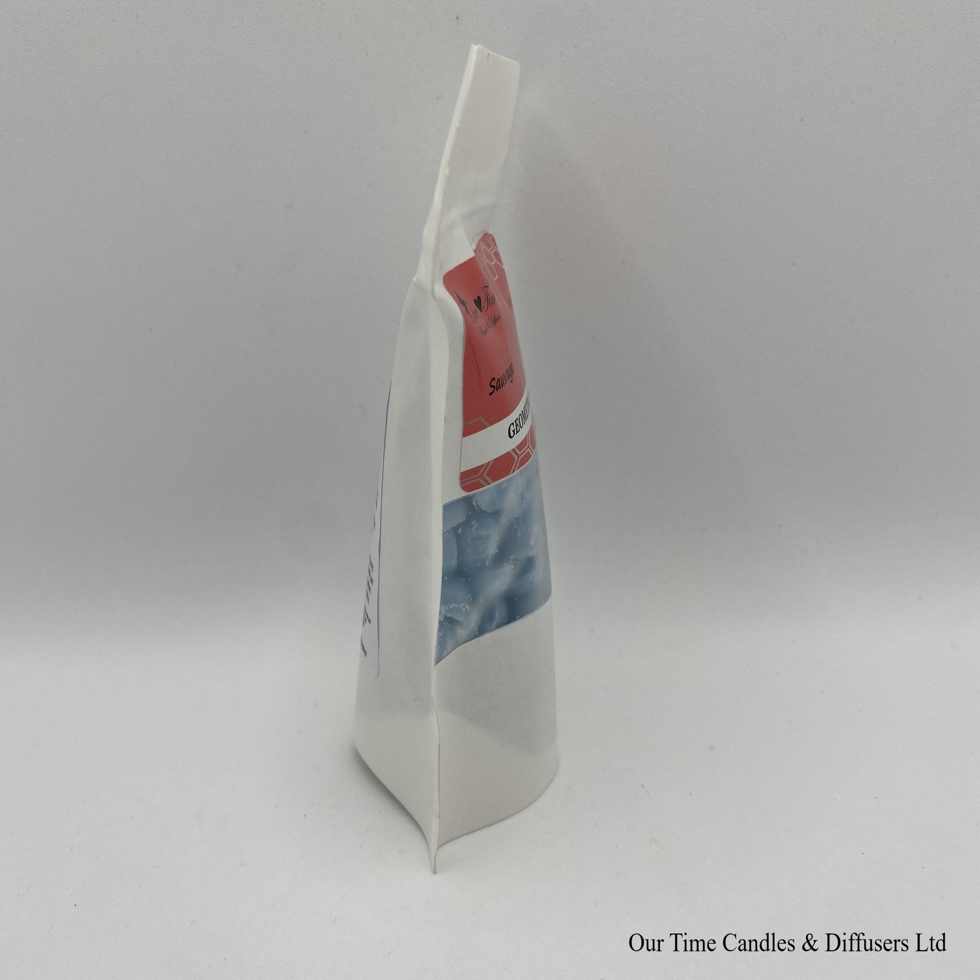 Sauvage Inspired scented soy wax melt drops in a white bag