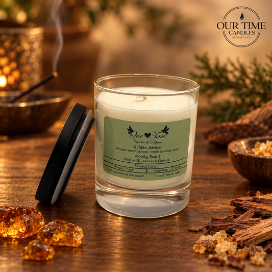 Golden Amber Medium Wax Filled Candle