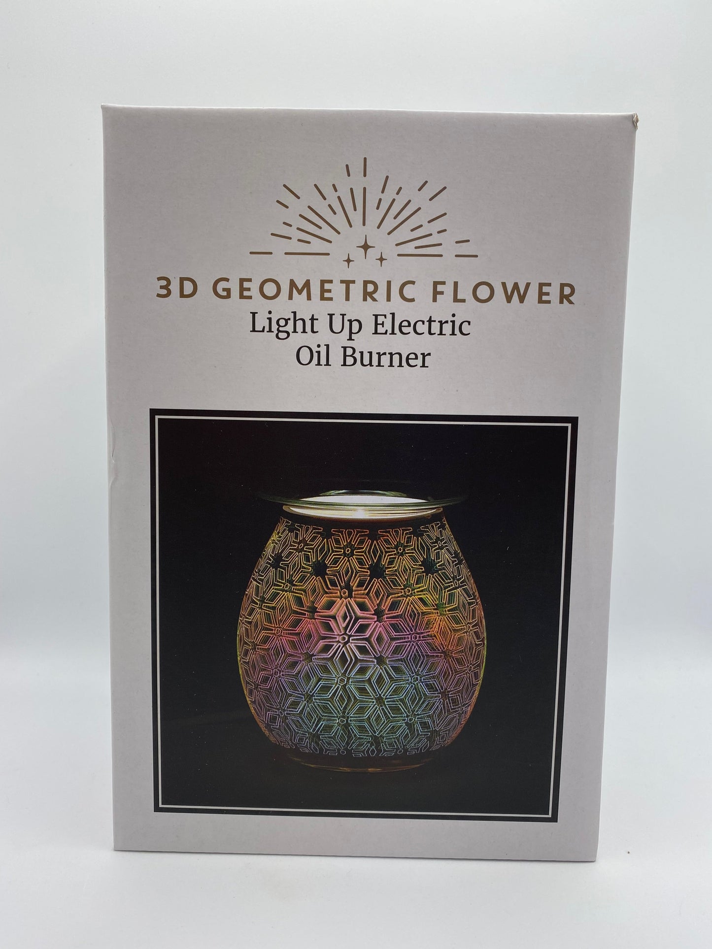 Photographic gift box showing flower geometric electric wax burner
