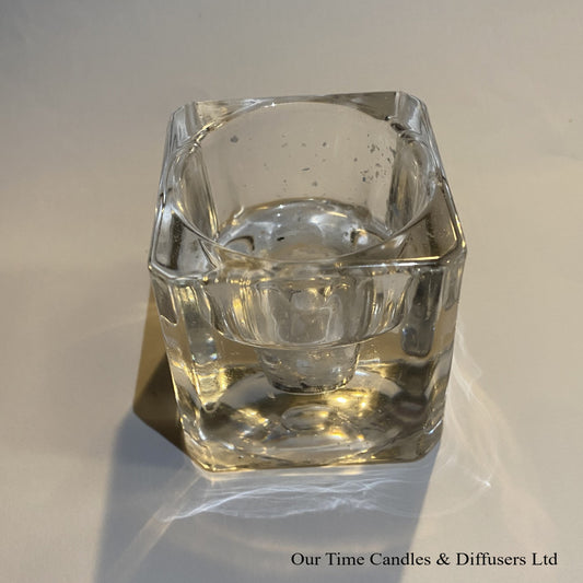 Clear tealight candle holder