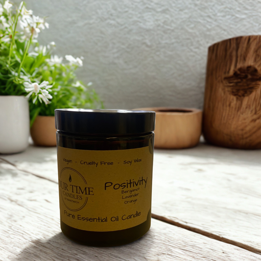 Positivity Essential Oil Candle in Amber Jar