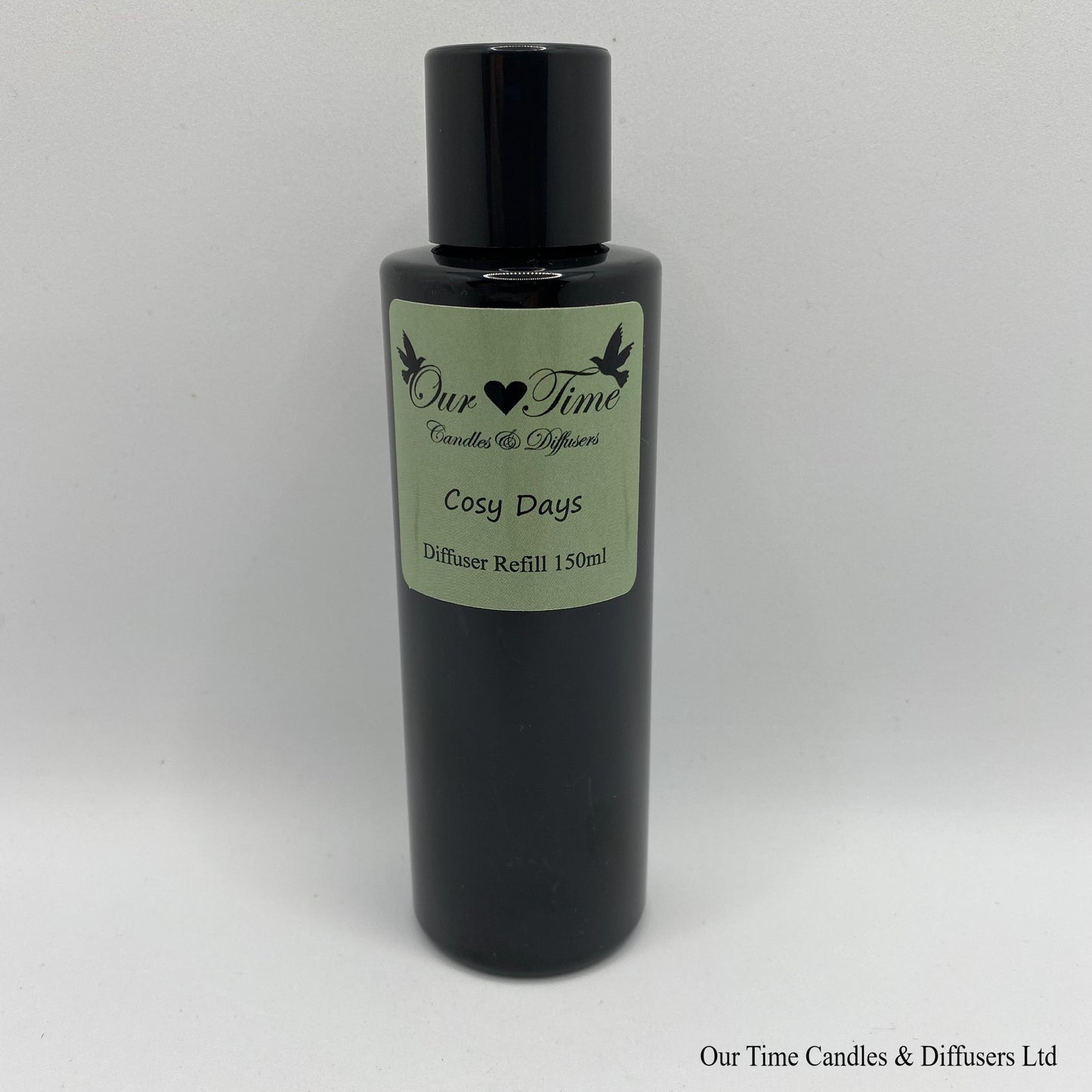 Reed Diffuser Refill 150ml in a black bottle with black screw cap