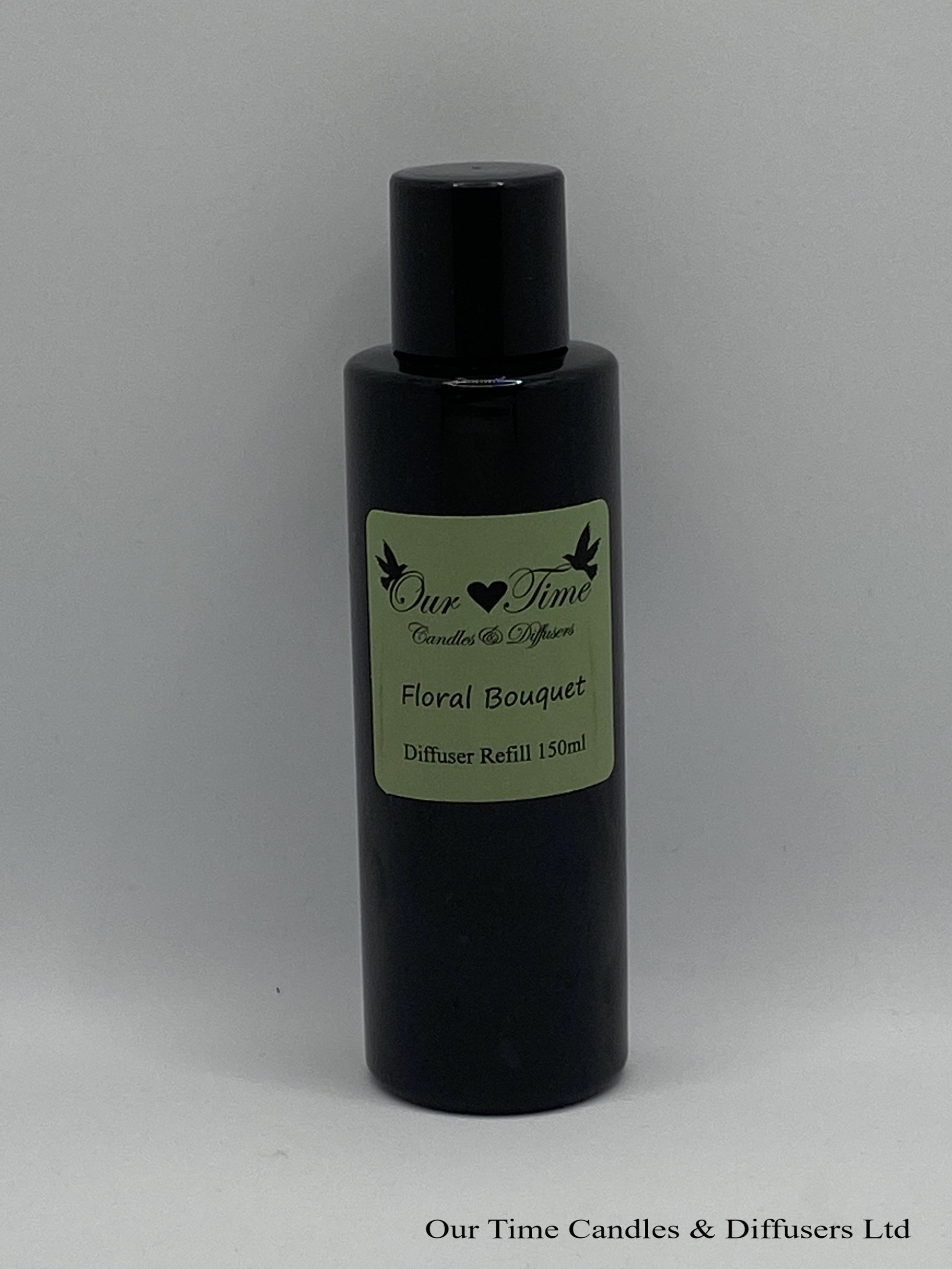 Reed Diffuser Refill 150ml in a black bottle with black screw cap