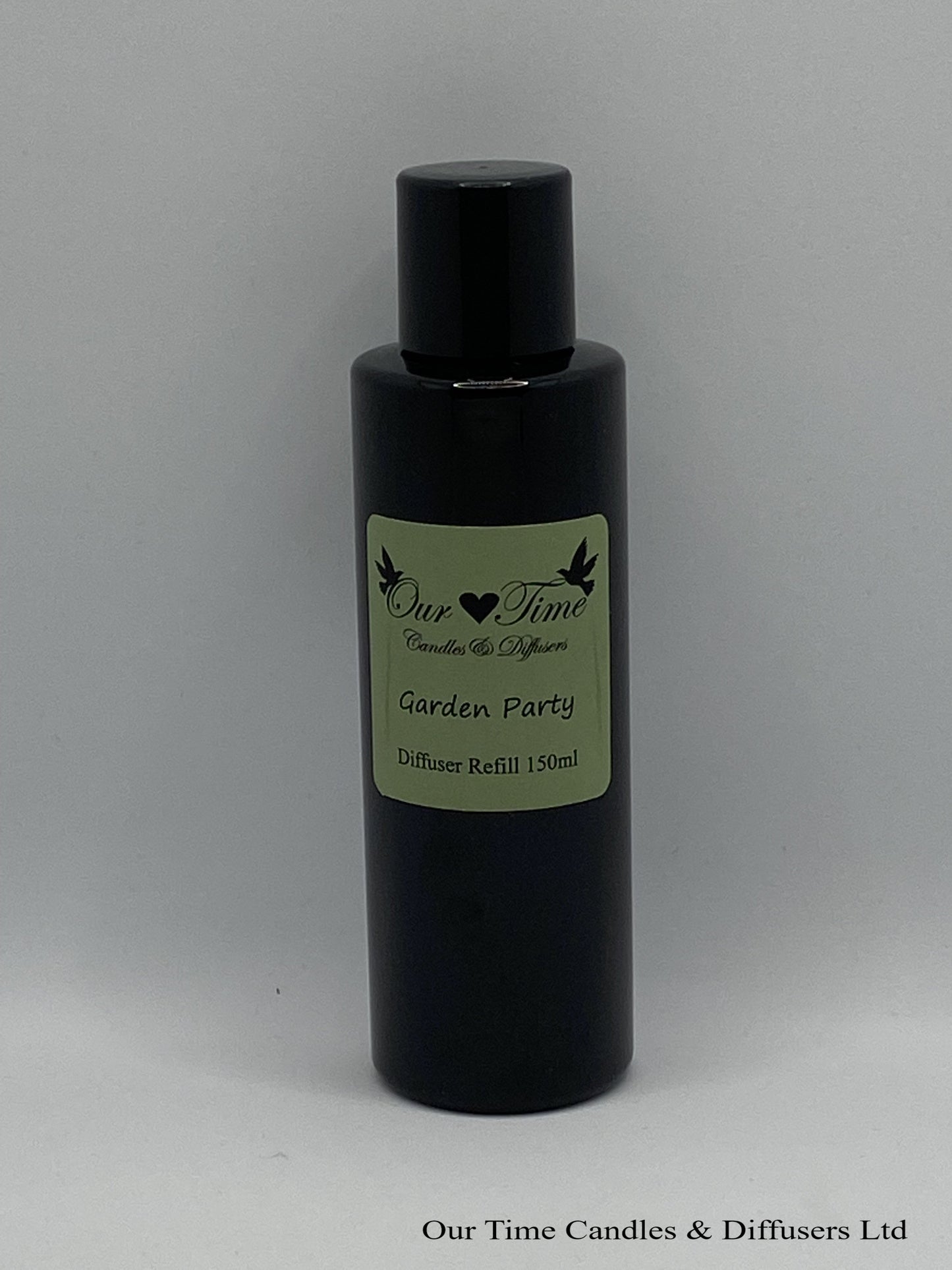 Reed Diffuser Refill 150ml in a black bottle with black screw cap