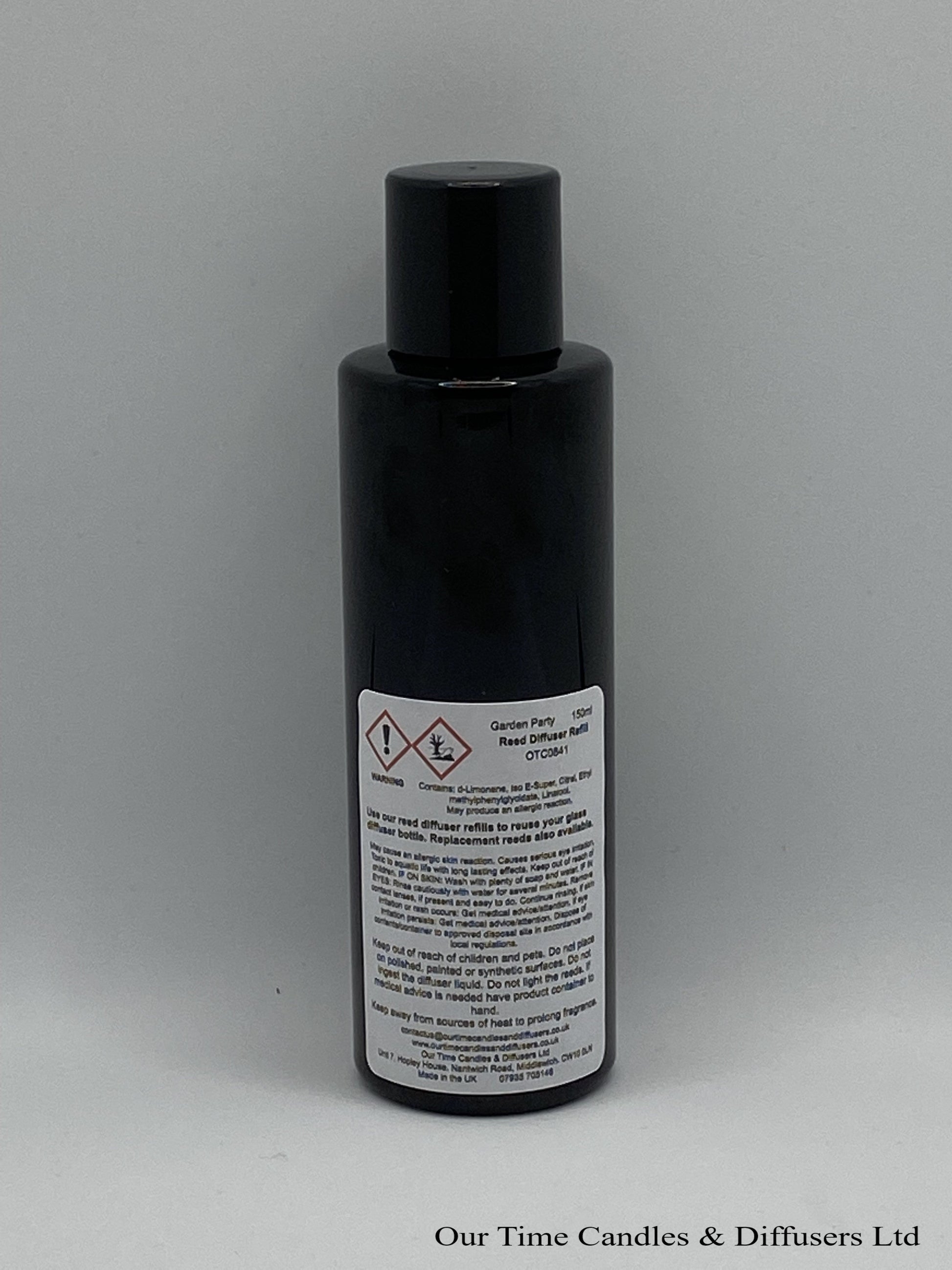150ml Reed Diffuser Refill in a black bottle with black screw cap