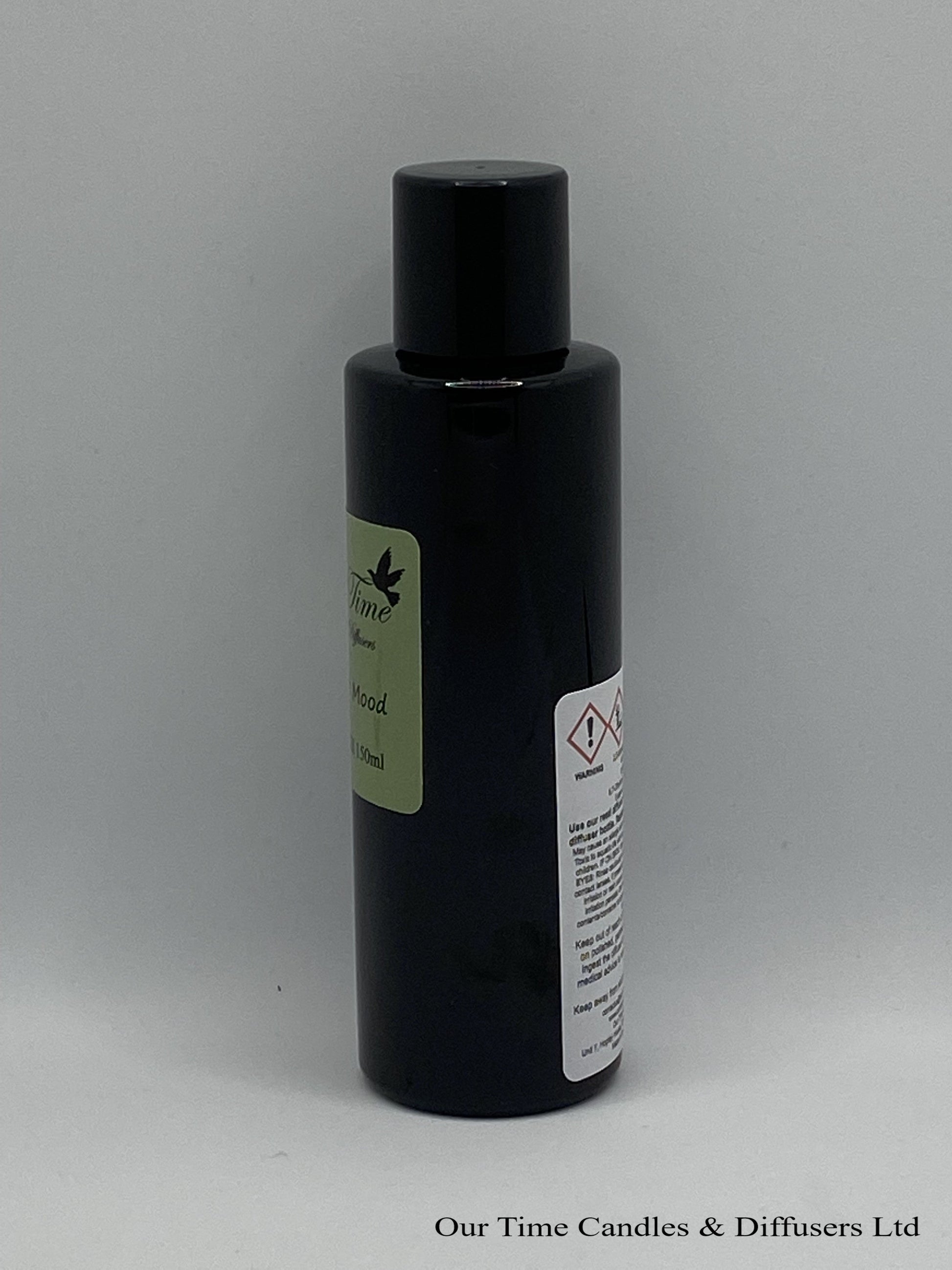 Reed Diffuser Refill 150ml in a black bottle with black screw cap