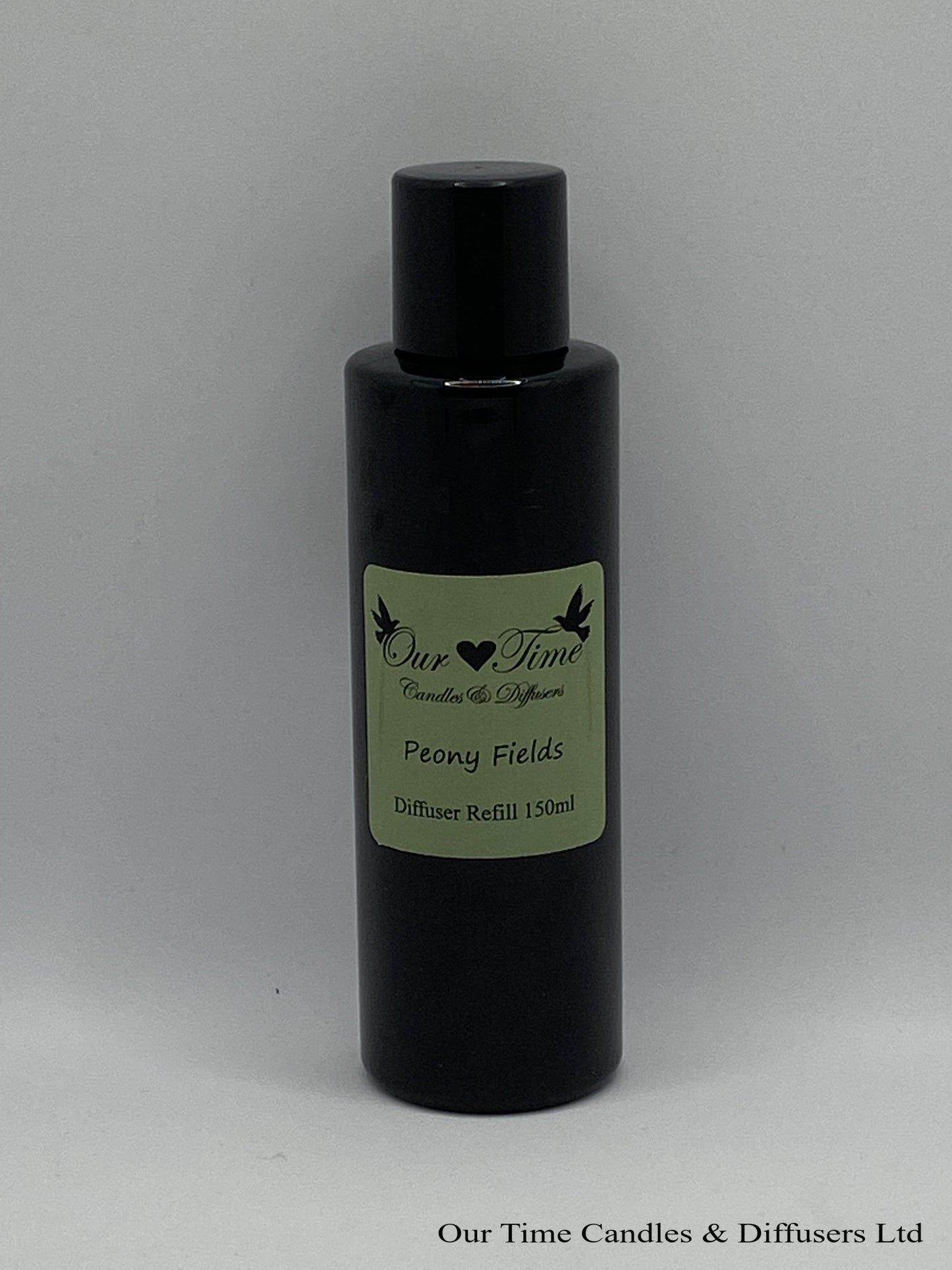 Reed Diffuser Refill 150ml in a black bottle with black screw cap