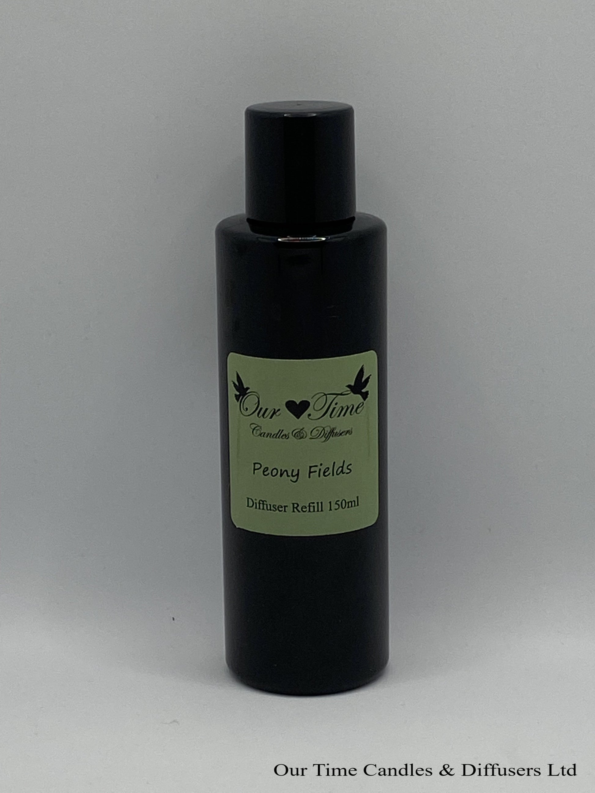 Reed Diffuser Refill 150ml in a black bottle with black screw cap